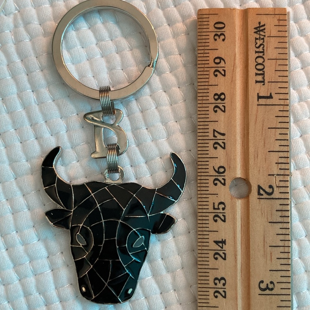 NWT Barcino Bull head keychain fob from Spain